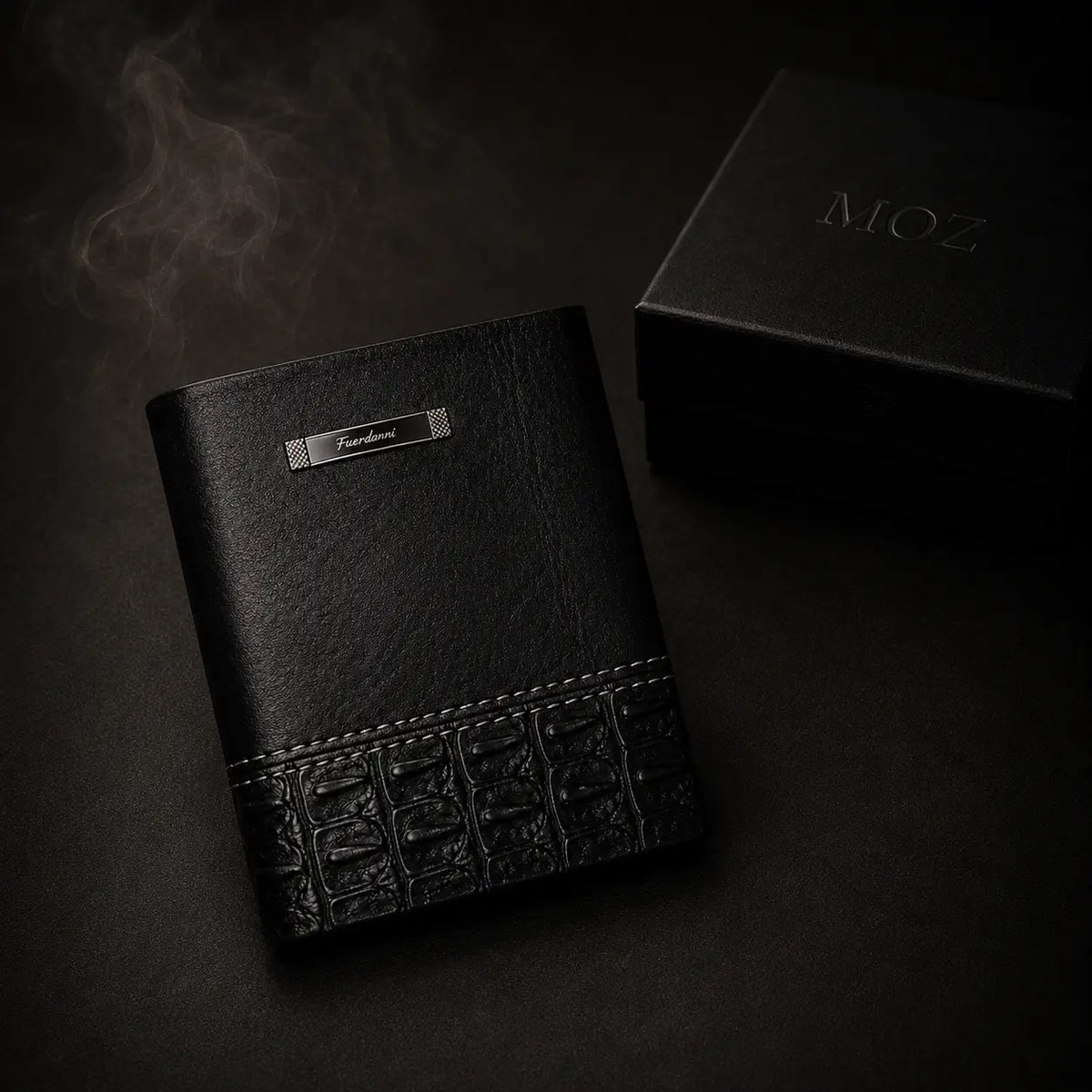 Trifold Wallet Croc-Embossed