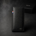 Textured leather long wallet additional view