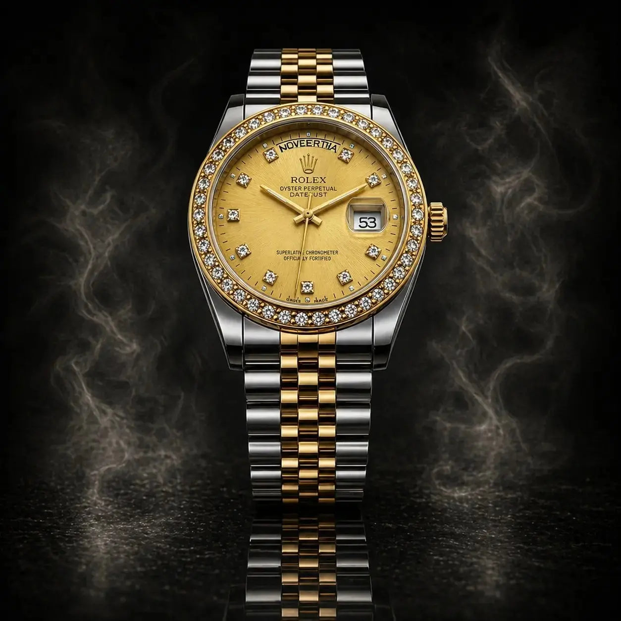 Rolex Sleek Stone Noir Watch