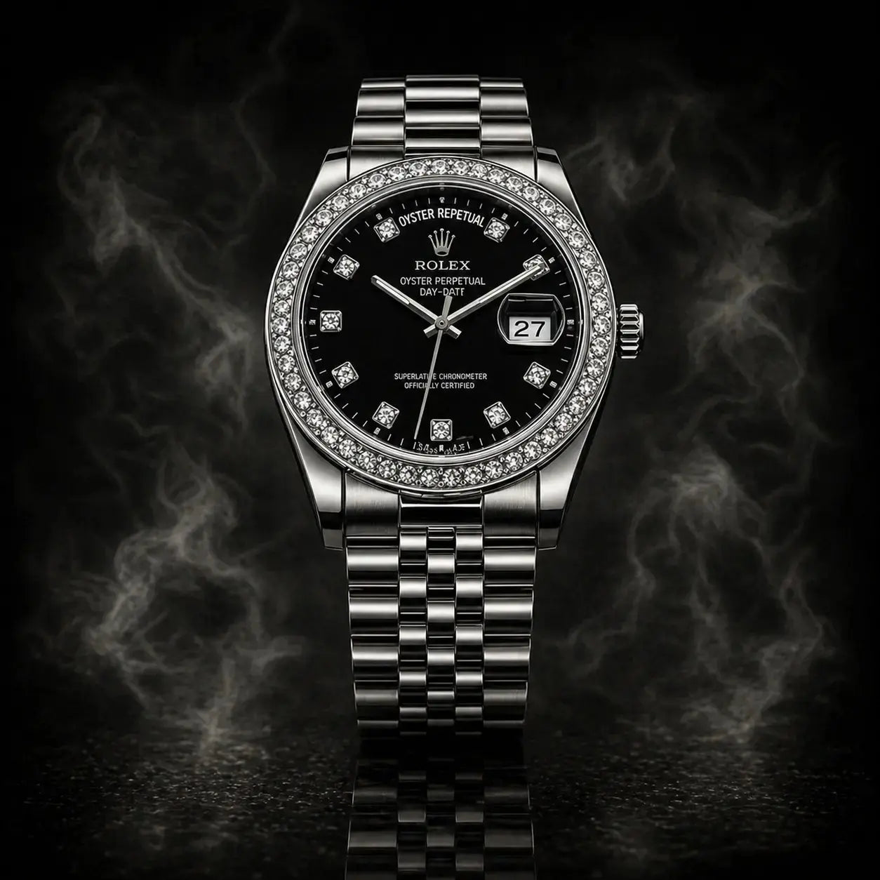 Rolex Sleek Stone Noir Watch